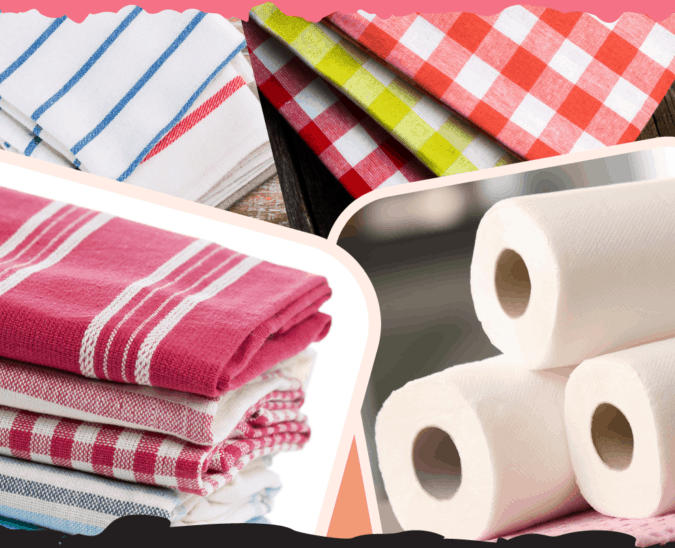 Kitchen Paper Towels and Reusable Cleaning Cloths