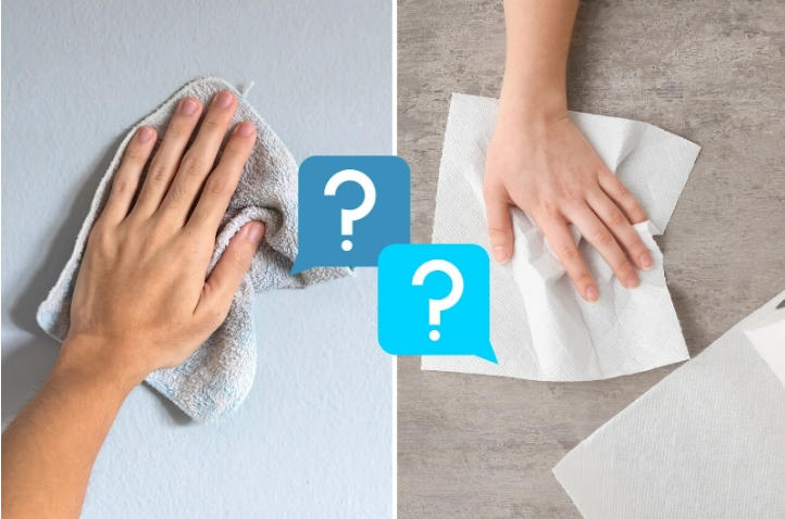 Kitchen Paper Towels vs. Reusable Cleaning Cloths