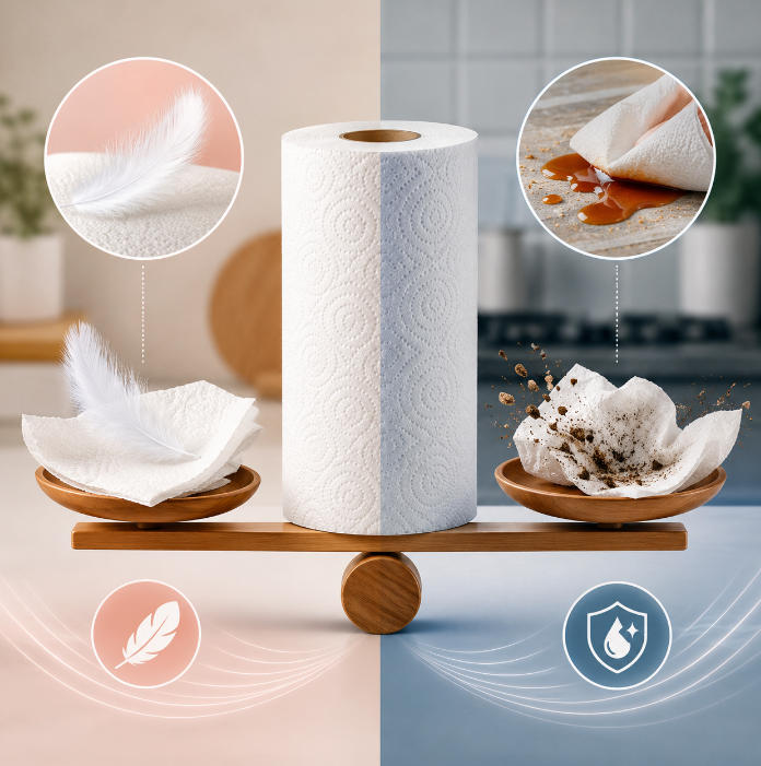 Softness vs. Cleaning Strength Balance in Kitchen Paper Towels