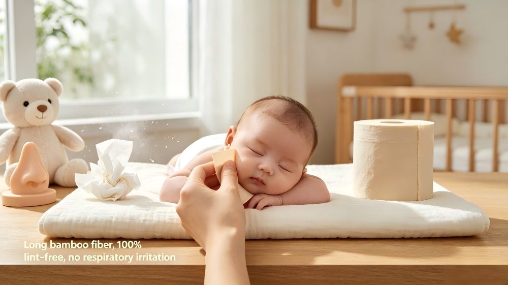 Long bamboo fiber, 100% lint-free