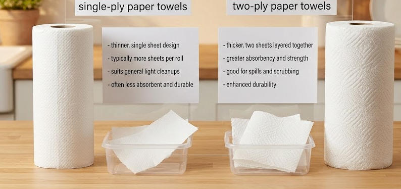 Types of Kitchen Paper Towels Made based on Ply and Thickness