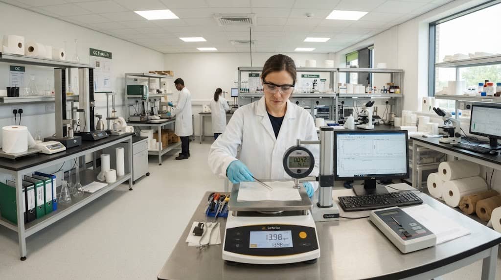 Bamboo Tissue paper GSM Laboratory Analysis Setup