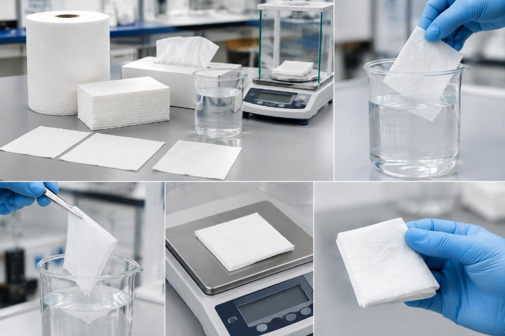 Absorbency Test in Tissue Paper