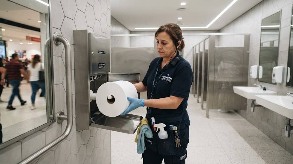 Janitor Maintenance in High-Traffic Restroom