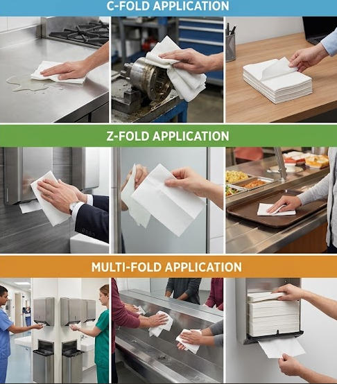 Applications of C-fold vs. Z-fold vs. Multi-fold Paper Towels